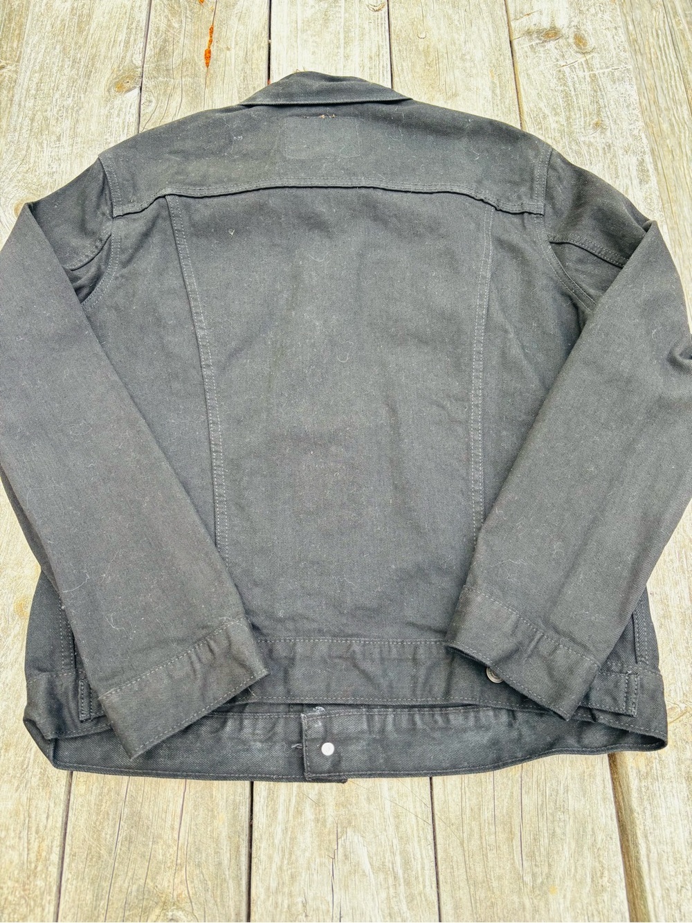 Levi's Strauss Cotton Black Denim Trucker Jacket with Red Tab size Large - Picture 5 of 9